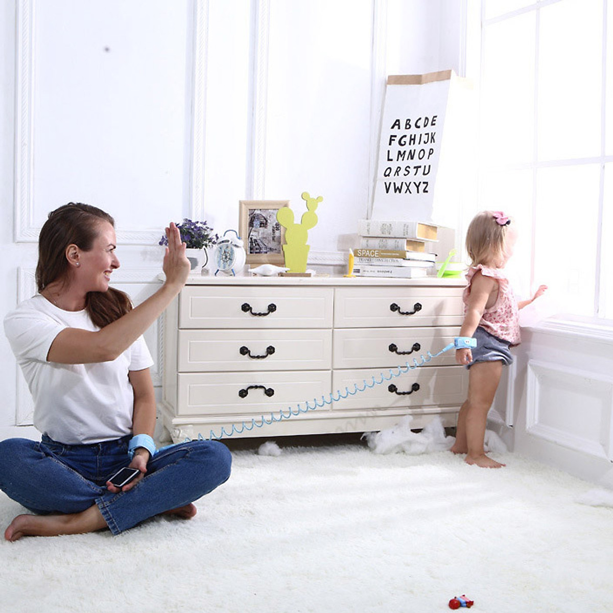Dây Dắt Trẻ Đi Dạo Chống Lạc Cho Bé - Loại Có Khóa Bấm, Dài 2.5m