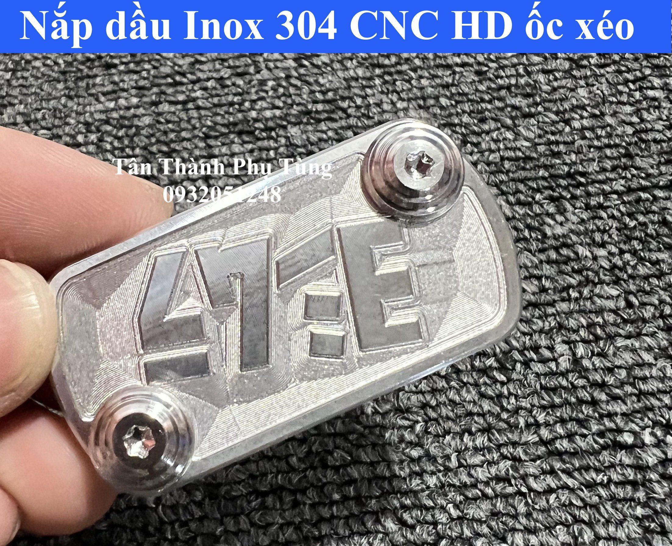 Nắp dầu dành cho Honda ốc xéo Inox 304 CNC kèm 2 ốc Salaya