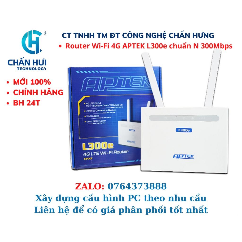 Router Wi-Fi 4G APTEK L300e chuẩn N 300Mbps (Dùng điện trực tiếp, ra 2 Cổng Lan)