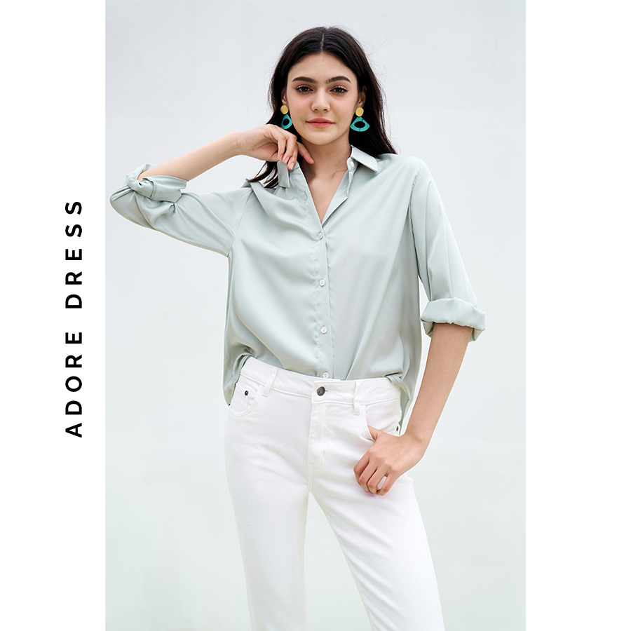Áo sơ mi lụa basic 3 màu 2SH0095 ADORE DRESS