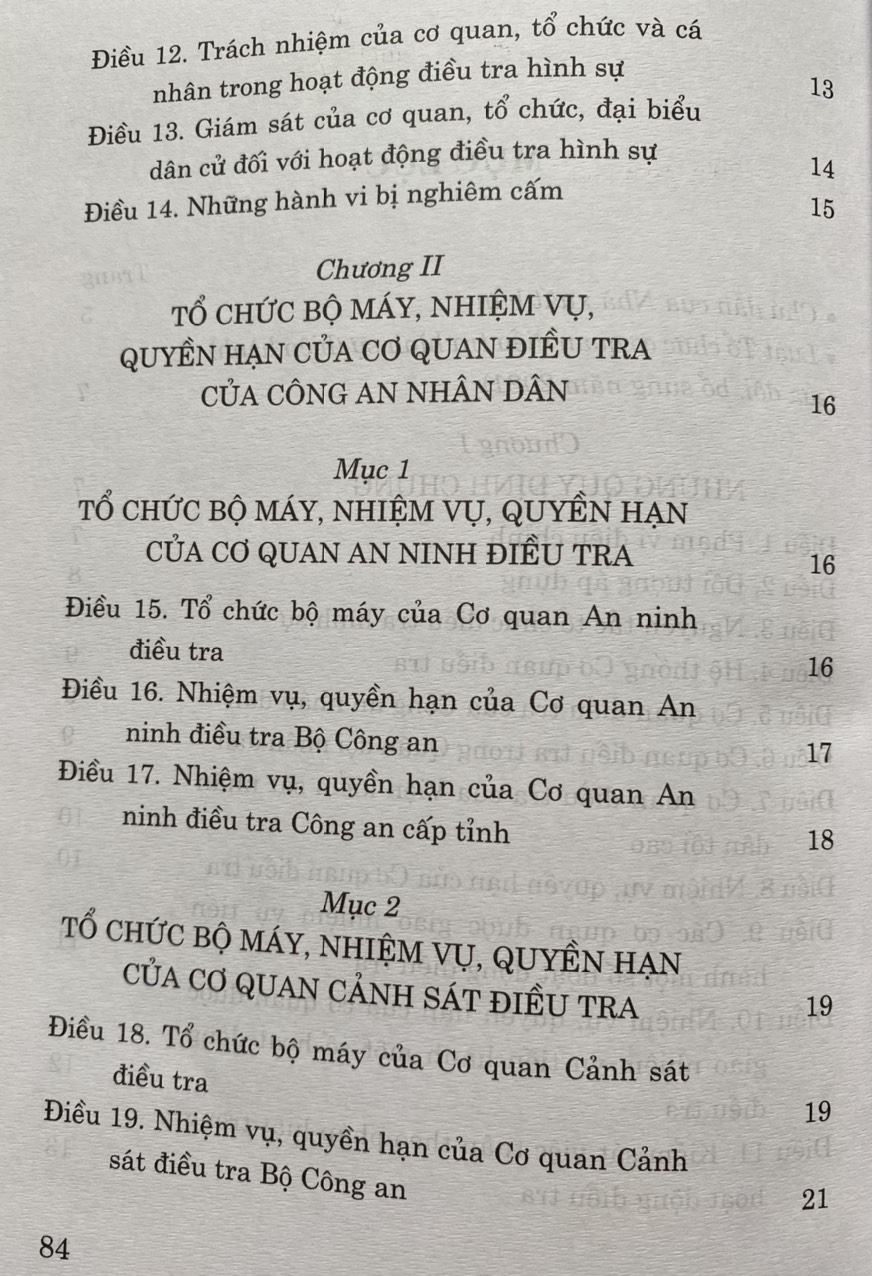 Luật Tổ chức cơ quan điều tra hình sự