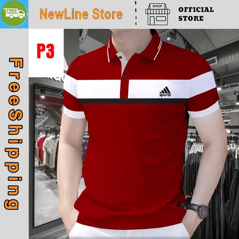 Áo POLO Phối Ngực Thể Thao Trẻ Trυng Sang Trọng Chất CVC Cá Sấu Nam Menswear Thun Có Cổ. - Xám