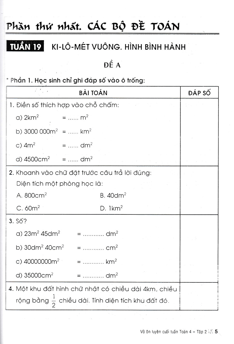 Vở Ôn Luyện Cuối Tuần Toán 4 - Tập 2 _HA