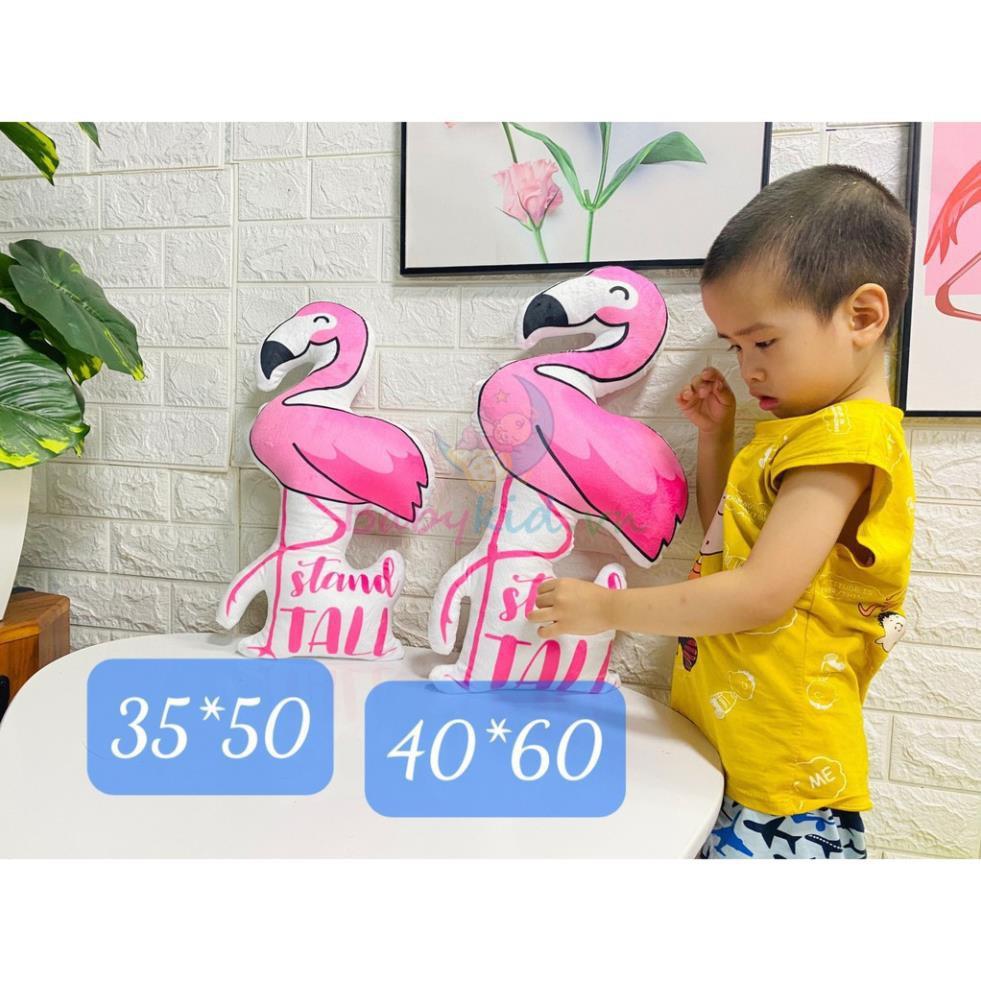 Gối ôm nhồi bông HỒNG HẠC, 50-60cm, Handmade VN, vỏ nhung