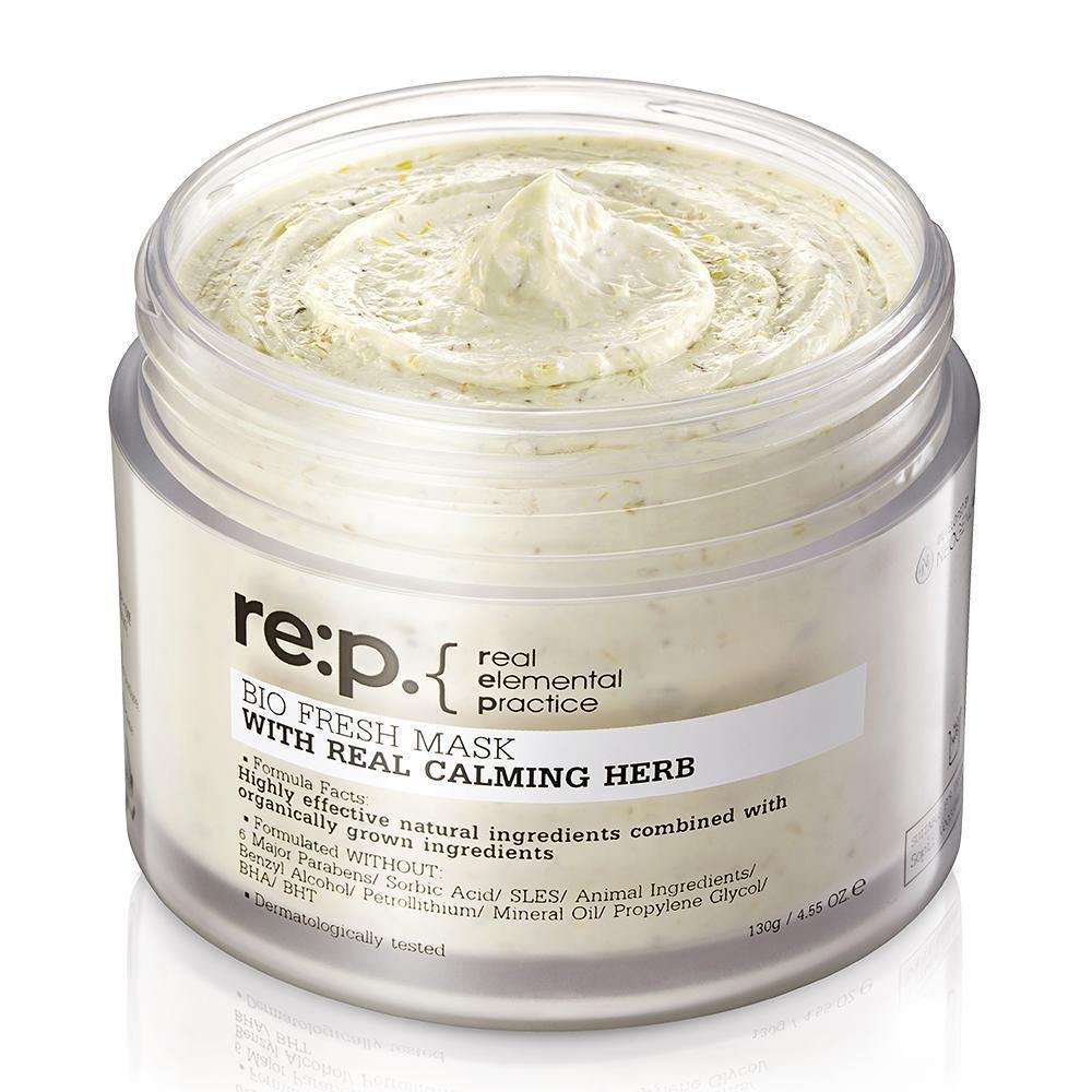 Mặt Nạ Đất Sét Giảm Sưng Viêm Dành Cho Da Dầu Mụn RE:P Bio Fresh Mask With Real Calming Herbs 130g + Tặng Kèm 1 Băng Đô Tai Mèo