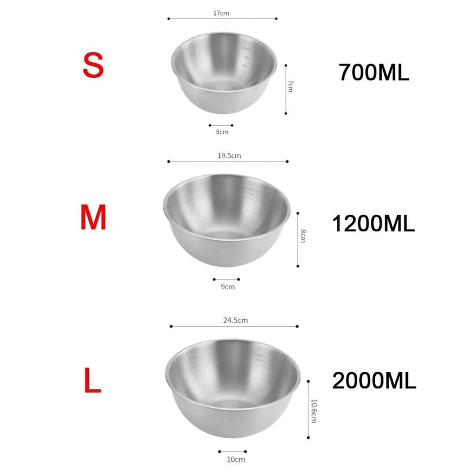 SET 3 BÁT INOX TO SIÊU BỀN ĐẸP