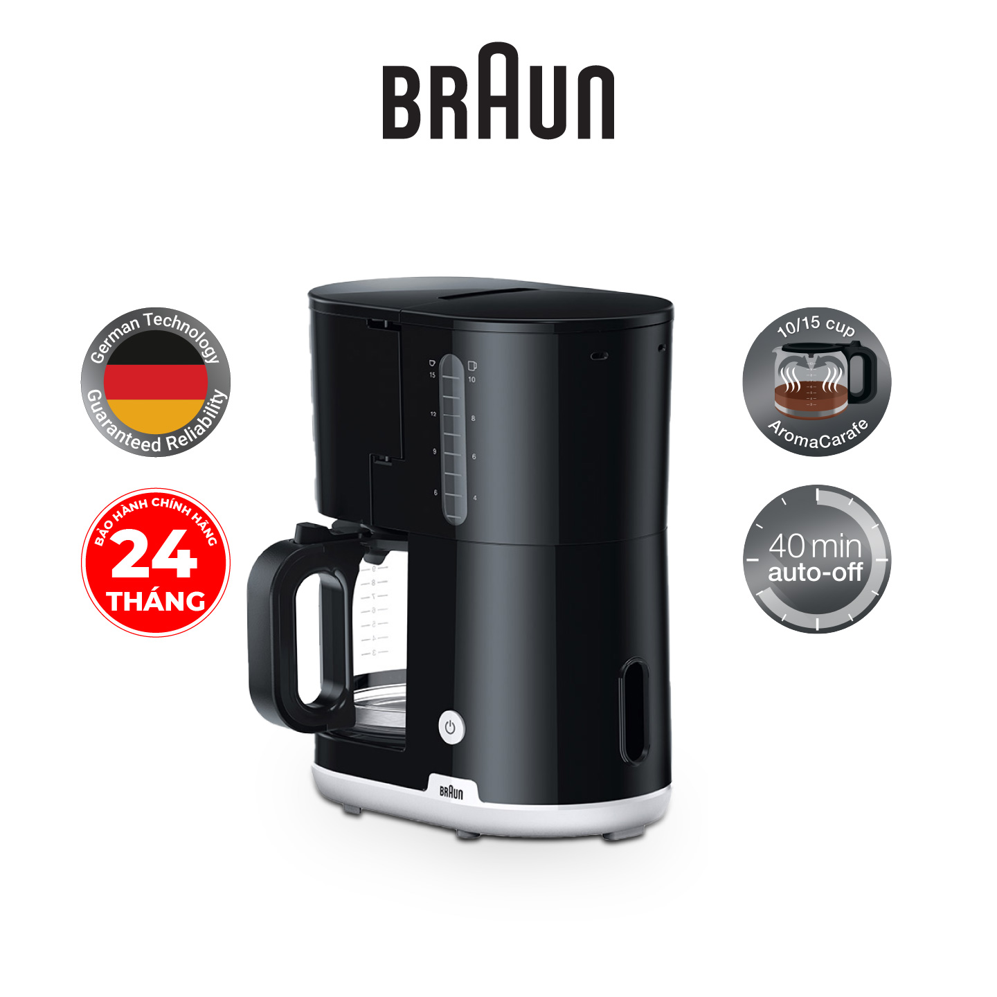 Máy pha cà phê Braun KF1100BK-Hàng chính hãng