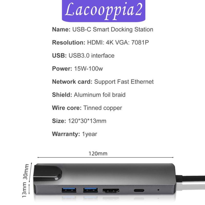USB-C Type-C HUB to 2x USB 3.0 65W PD Charging Port Ethernet Rj45 Adapter