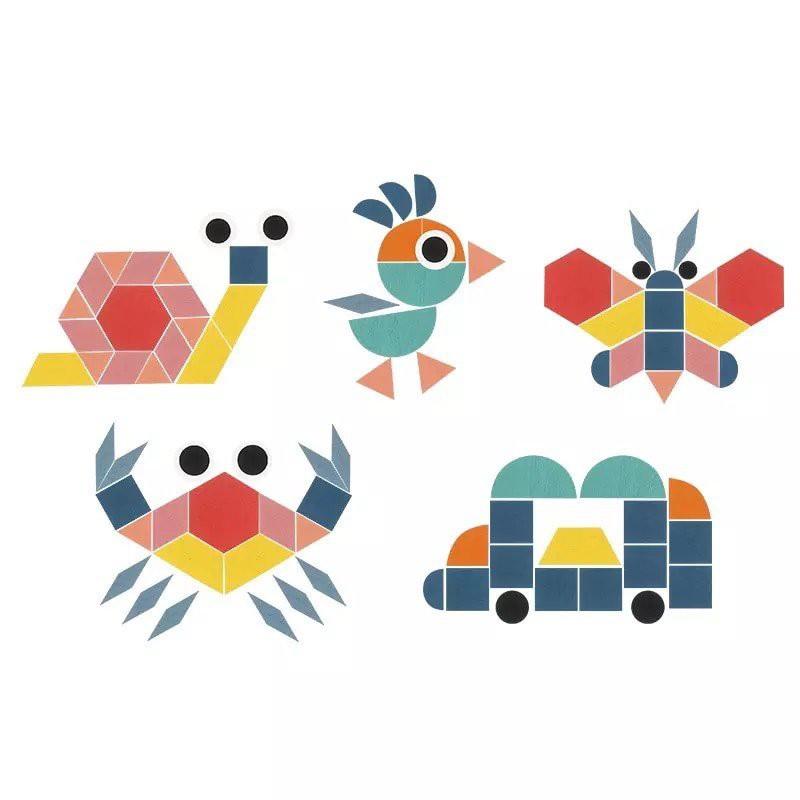 Bộ Xếp Hình Sáng Tạo Tangram, Đồ Chơi Ghép Gỗ Cho Bé 3 Tuổi, Tăng Tính Sáng Tạo và Tư Duy Trẻ Em