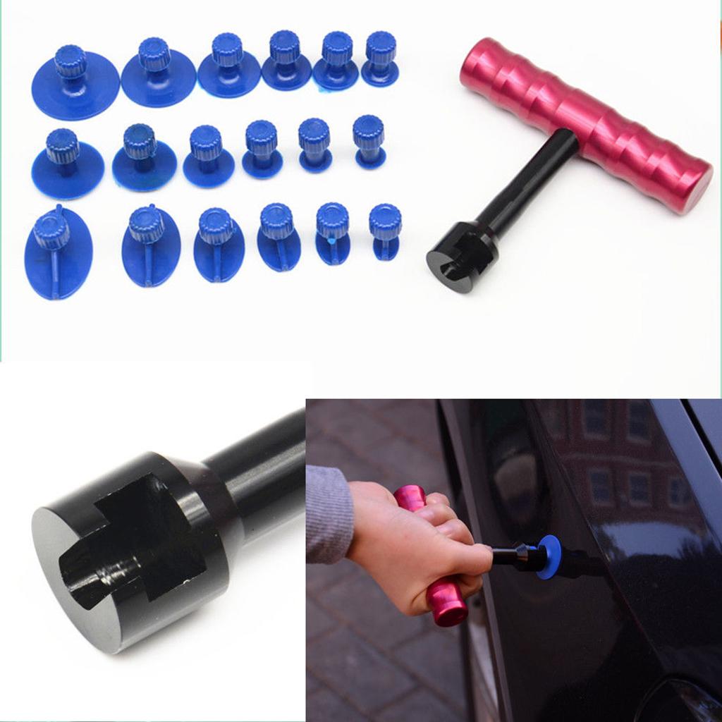 Car/Motorbike Body Paintless Repair Dent T Bar Hand Puller Lifter 18 Tabs Removal Tool Kit