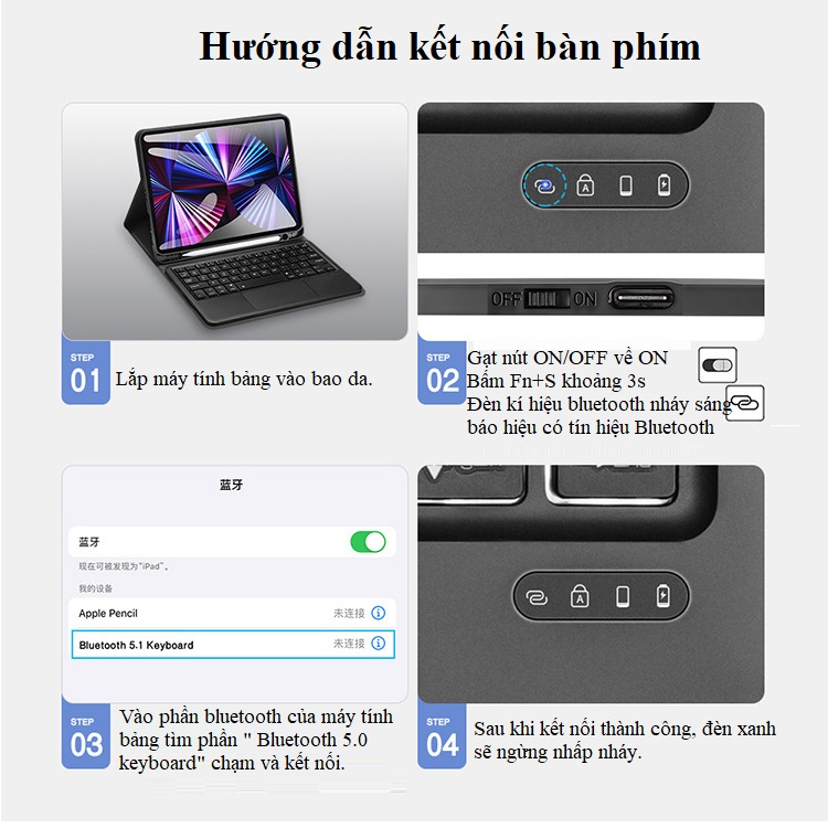 Bao da kèm bàn phím cho iPad Air 4 2020 10.9 inch chính hãng Dux Ducis có bàn di chuột TrackPad - Hàng chính hãng