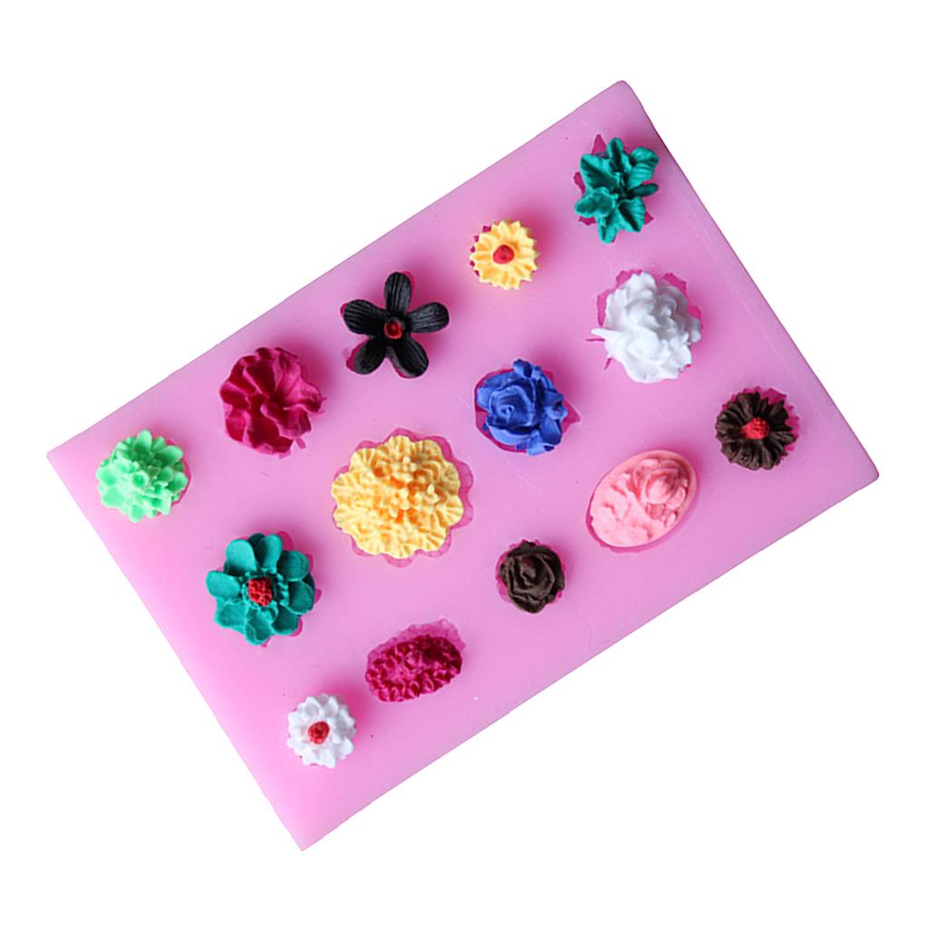 Mini Flower Silicone Mould Fondant Cake Molds Sugarcraft Decorating Mold DIY