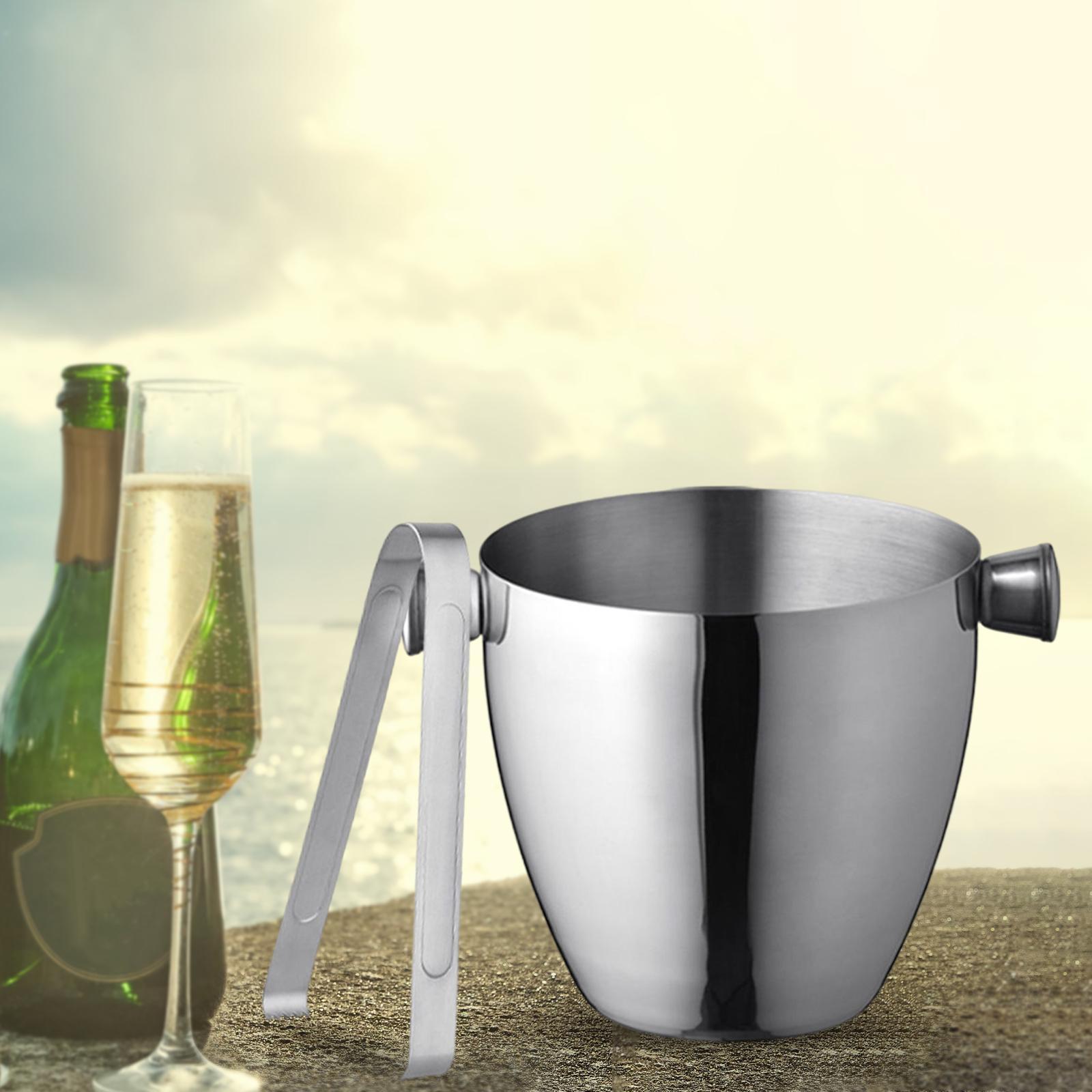 Stainless Steel Ice Beer Bucket Beer   Holder for Home BBQ Parties