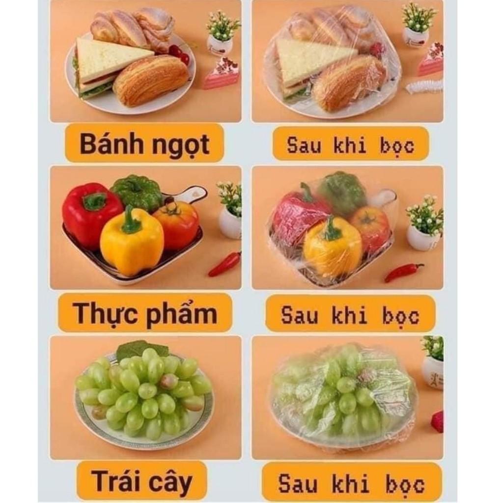 Combo 100 Màng Bọc Thực Phẩm PE Có Chun Bọc Đồ Ăn Co Giãn Có Thể Tái Sử Dụng