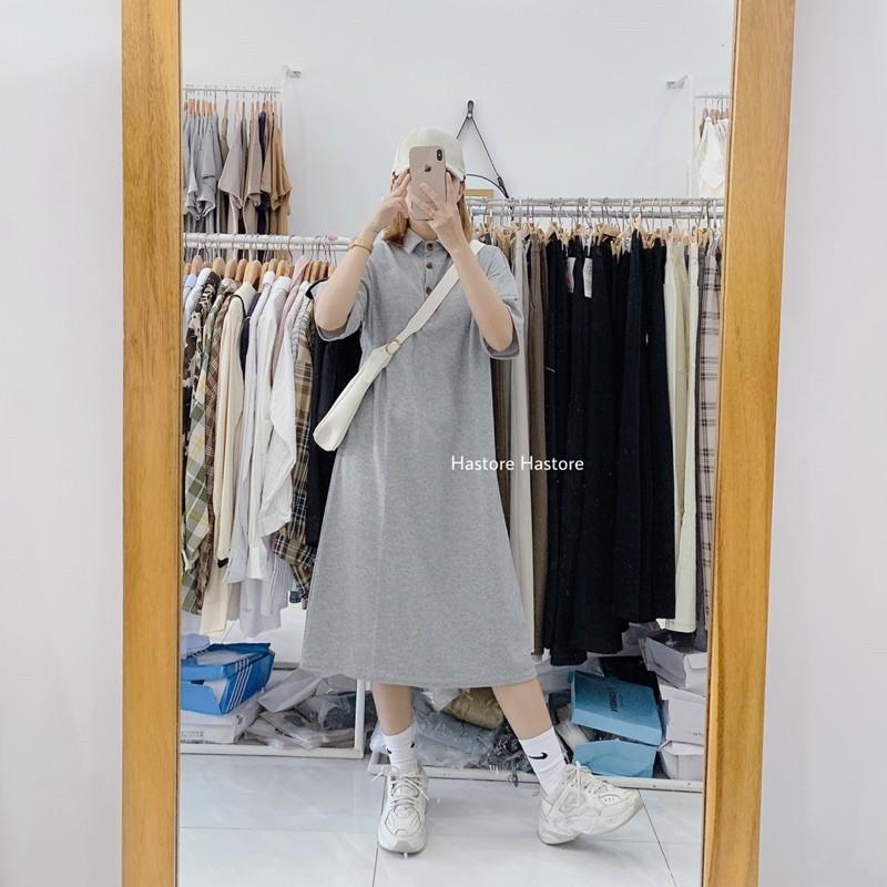 Đầm polo cài cúc chất thun mịn