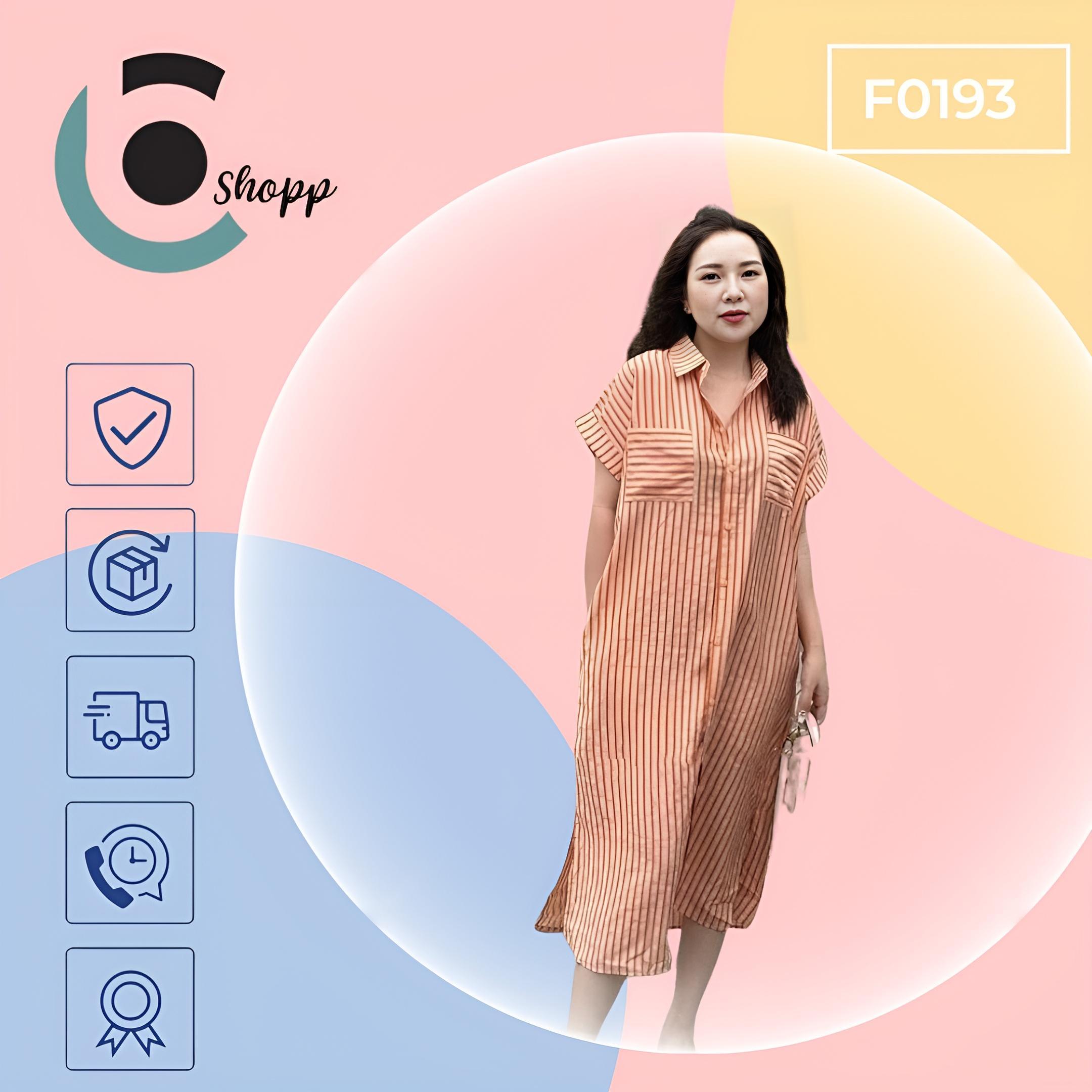 Đầm sơ mi sọc hàng thiết kế cao cấp
