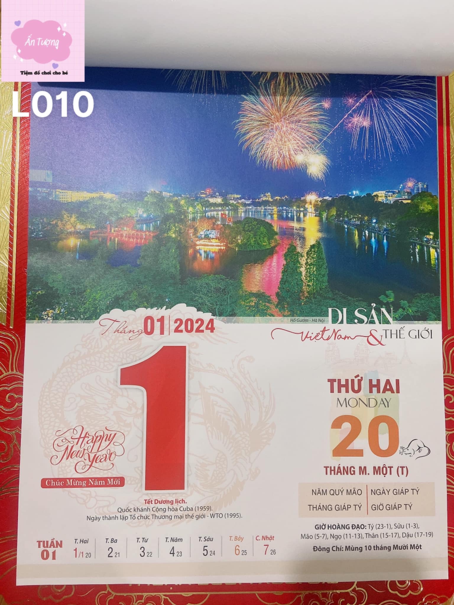 Bộ lịch Giáp Thìn 2024 - Lịch Bloc Siêu Cực Đại - chủ đề "Di Sản Việt Nam và Thế Giới ”