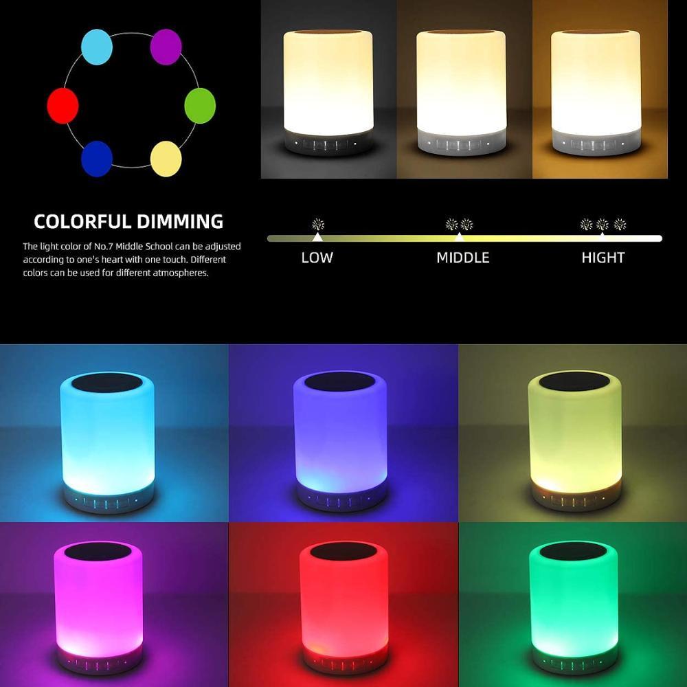 Người chơi bluetooth không dây di động Mini Touch Pat nhẹ Đèn LED Đèn LED Đèn Night Đèn bàn ngủ cho giấc ngủ ngon hơn Color: with LED