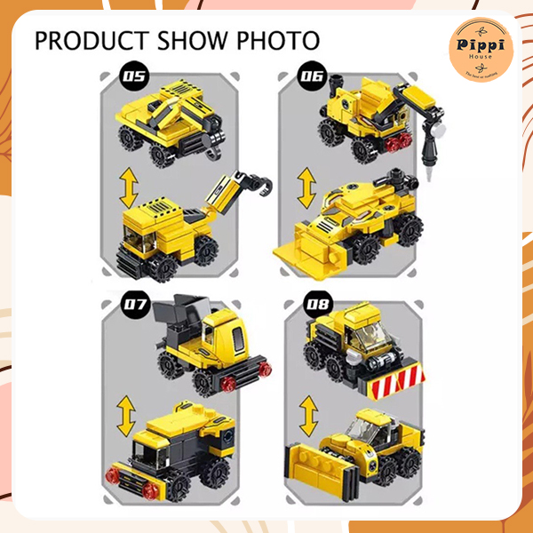 Bộ ghép hình xe công trình 12 in 1