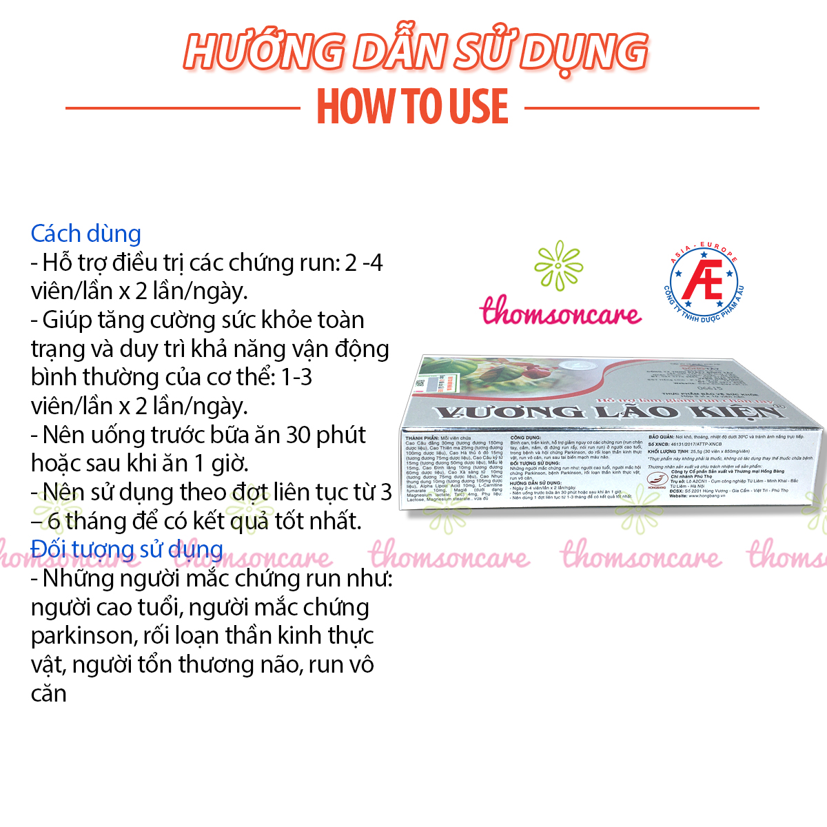Vương Lão Kiện - Giảm run tay run chân ở người cao tuổi- Có tem tích điểm chính hãng Á Âu