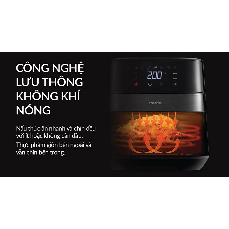 Nồi chiên không dầu LocknLock EJF284BLK - Hàng chính hãng