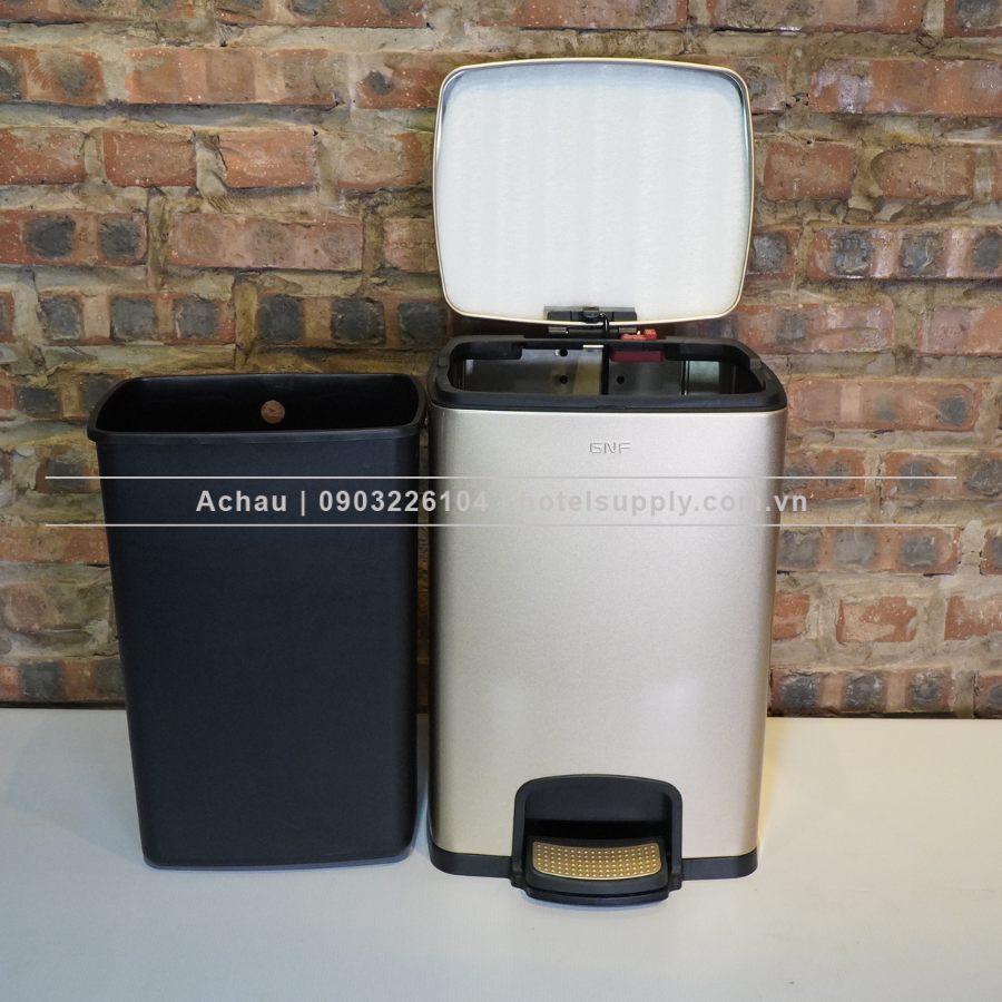 THÙNG RÁC GNF ĐẠP CHÂN HÌNH VUÔNG, CÁC DUNG TÍCH 5L, 8L, 12L, 20L, 30L, NẮP ĐÓNG ÊM, 4 MÀU SẮC