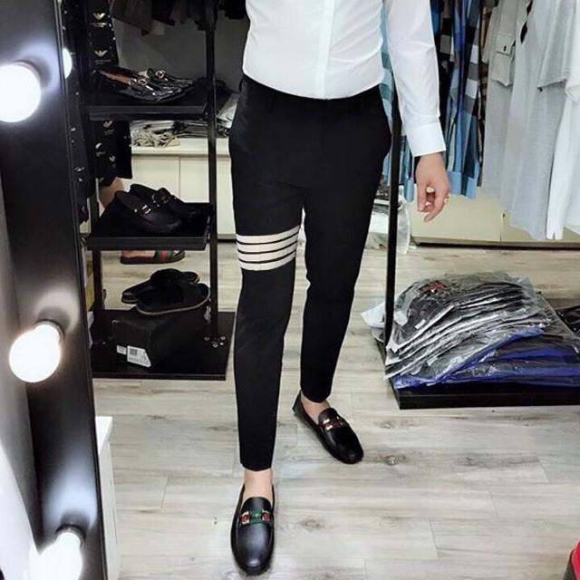 Quần Âu Nam Sọc Trắng Dáng Ôm Body Hàn Quốc  atbshop