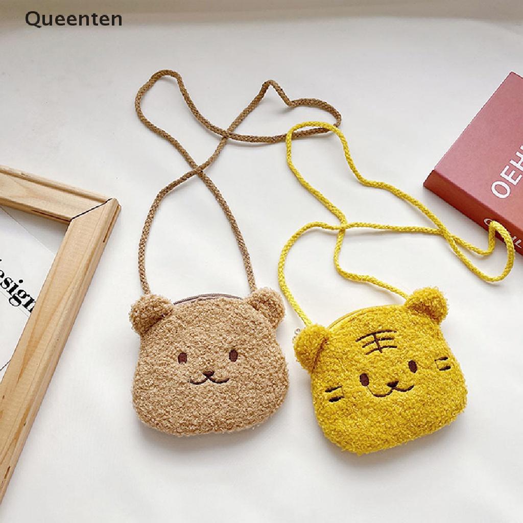 Queenten Bear Plush Bag Kids Bags of Plushies Backpacks Coin Purse for Children Gifts QT