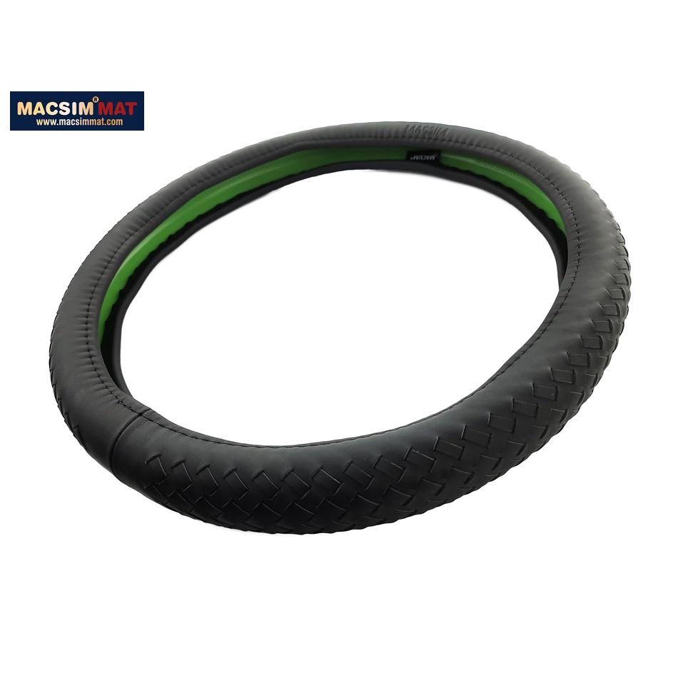 Bọc vô lăng cao cấp chất liệu da thật - Khâu tay 100% size M - nhãn hiệu Macsim mã L15T