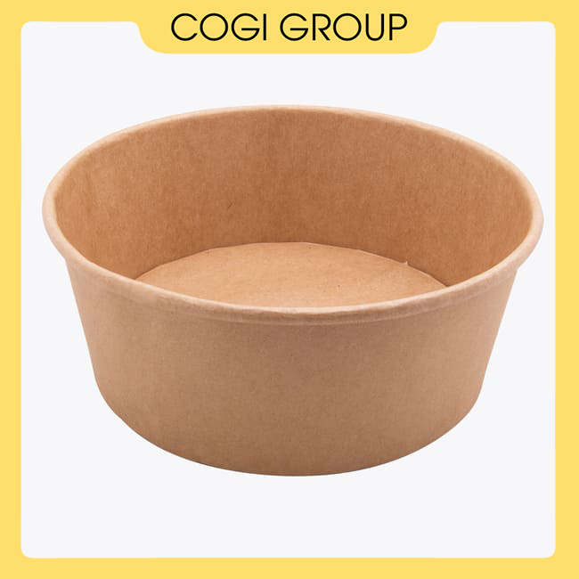 50 BỘ HỘP TÔ GIẤY KRAFT 1000ML - KÈM NẮP PET