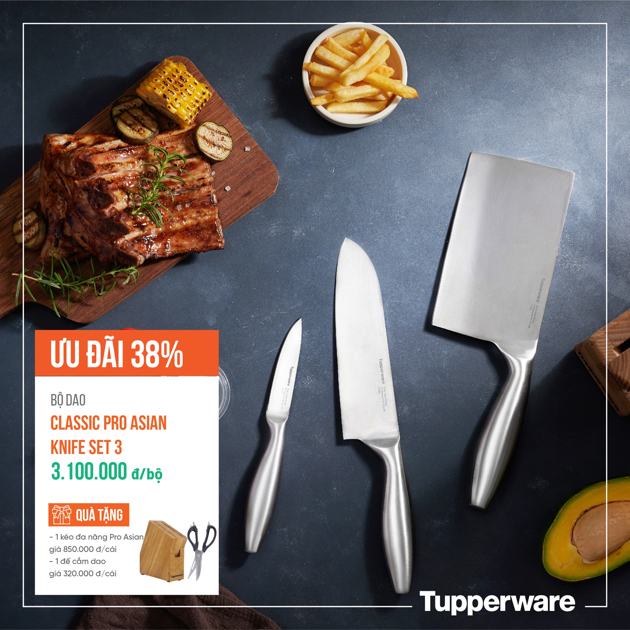Bộ dao Classic Pro Asian Knife Set 3