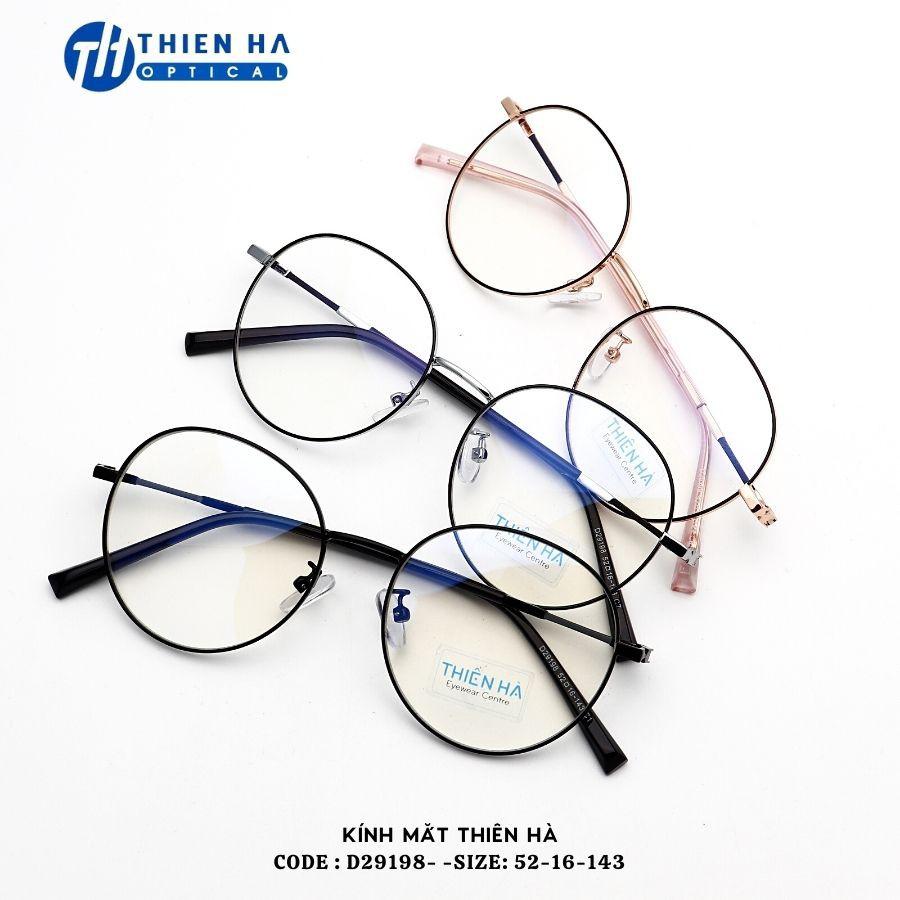 Gọng kính tròn nữ THIÊN HÀ OPTICAL chất liệu kim loại dáng tròn càng mảnh nhẹ size trung nhiều màu D29198