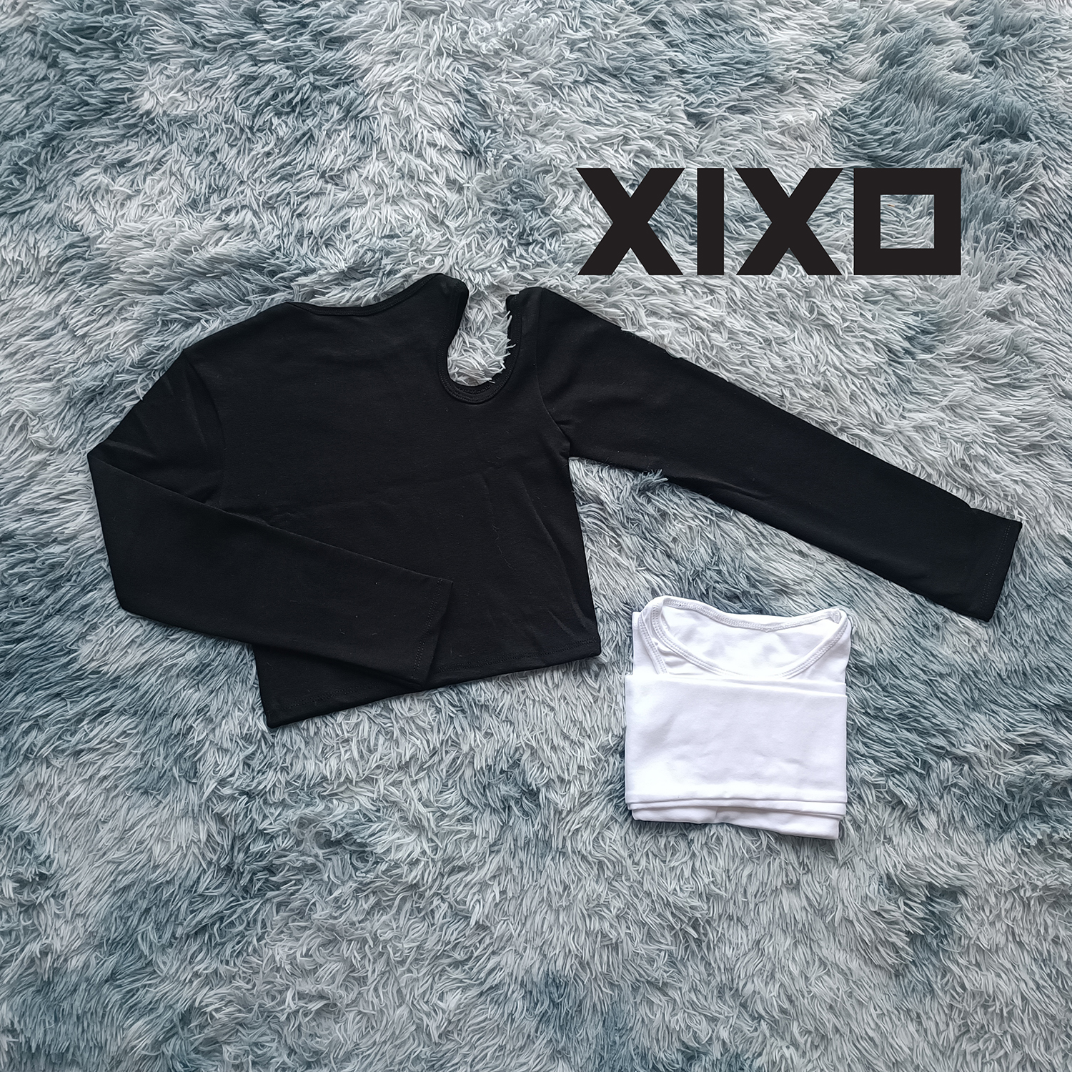 Áo croptop tay dài khoét vai thời trang XIXO cao cấp - mã ATN0046