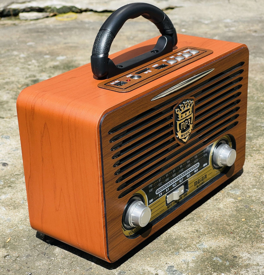 [Giá xả hàng] Đài FM RADIO M-115T - Loa nghe nhạc kết hợp đài radio Loa nghe nhạc kết hợp đài radio - Phong cách cổ điển vintage - sang trọng, bass trầm ấm - Đầy đủ kết nối USB, SD card,bLUETOOTH