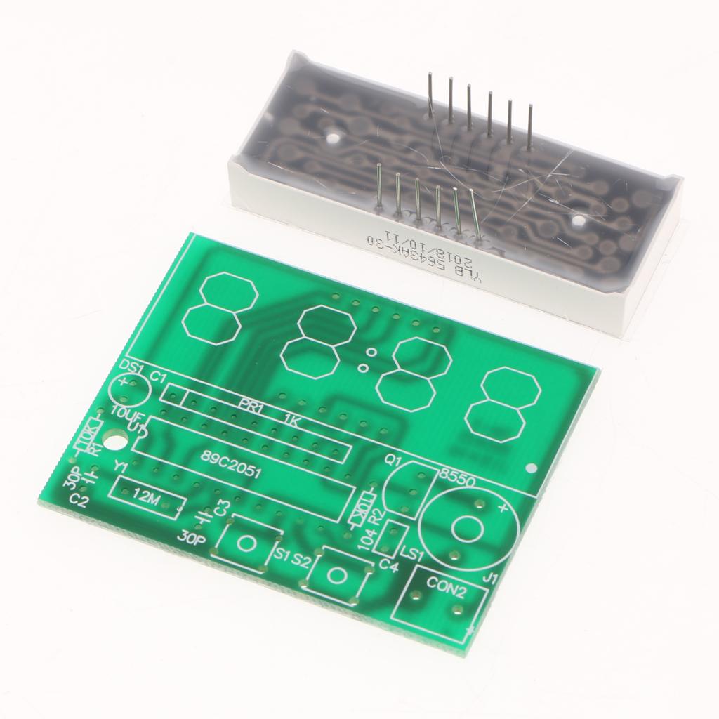 LCD DIY Digital Clock Kit with Large Screen Time Date Week Display 4 Digits Alarm Clock Suite