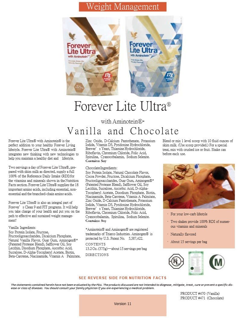 Forever Lite Ultra_Vanilla (#470)- Bột bổ sung dinh dưỡng hoàn chỉnh