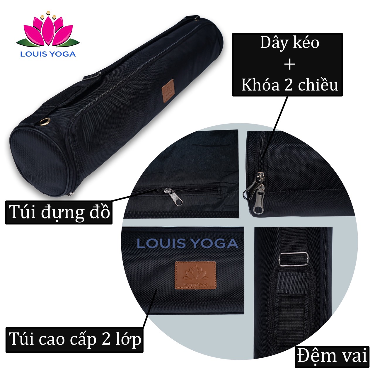 Thảm tập yoga cao su tự nhiên, định tuyến độ bám cao an toàn khi sử dụng - Thương hiệu LOUIS YOGA