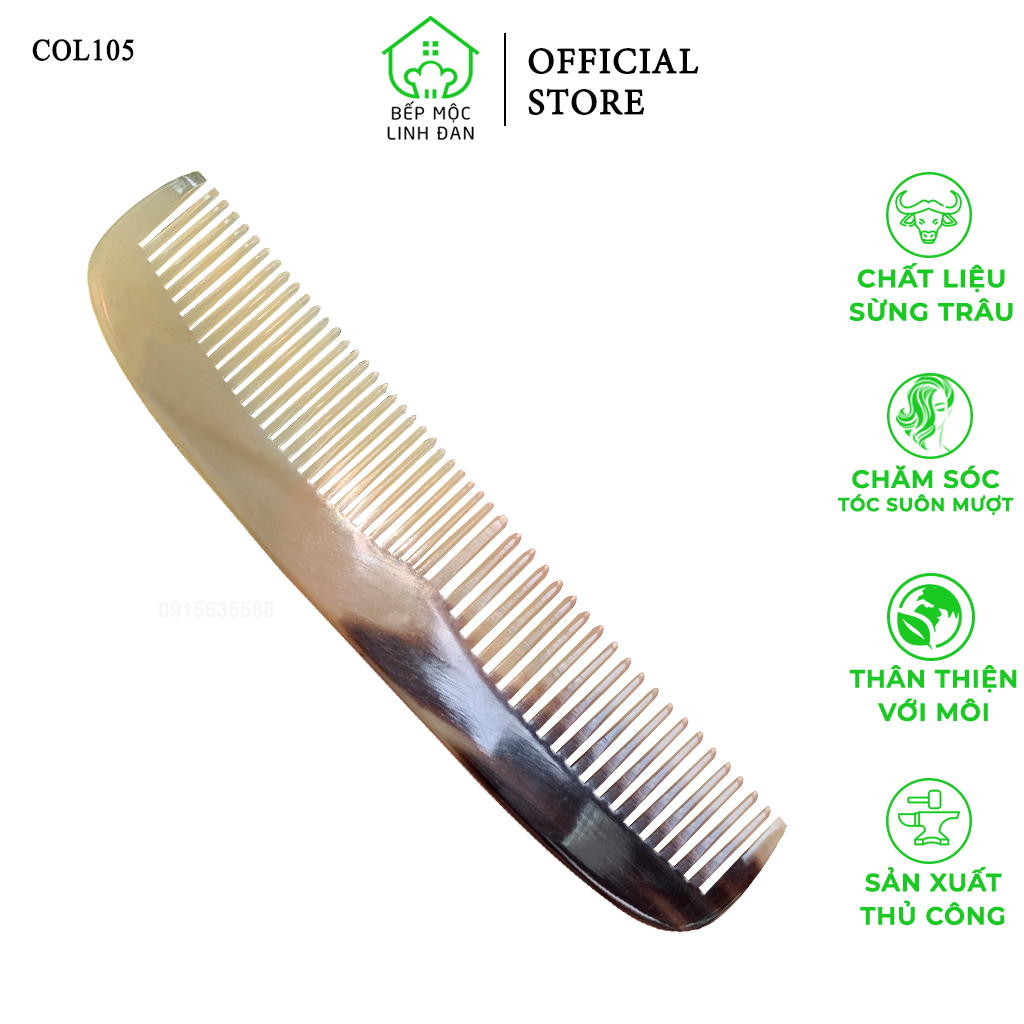 Lược Sừng Mẫu Bằng Đầu  Có 2 Loại Răng