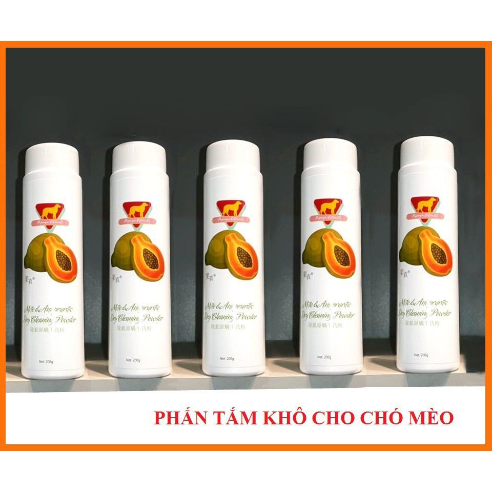 BỘT TẮM KHÔ CHO CHÓ MÈO HƯƠNG ĐU ĐỦ