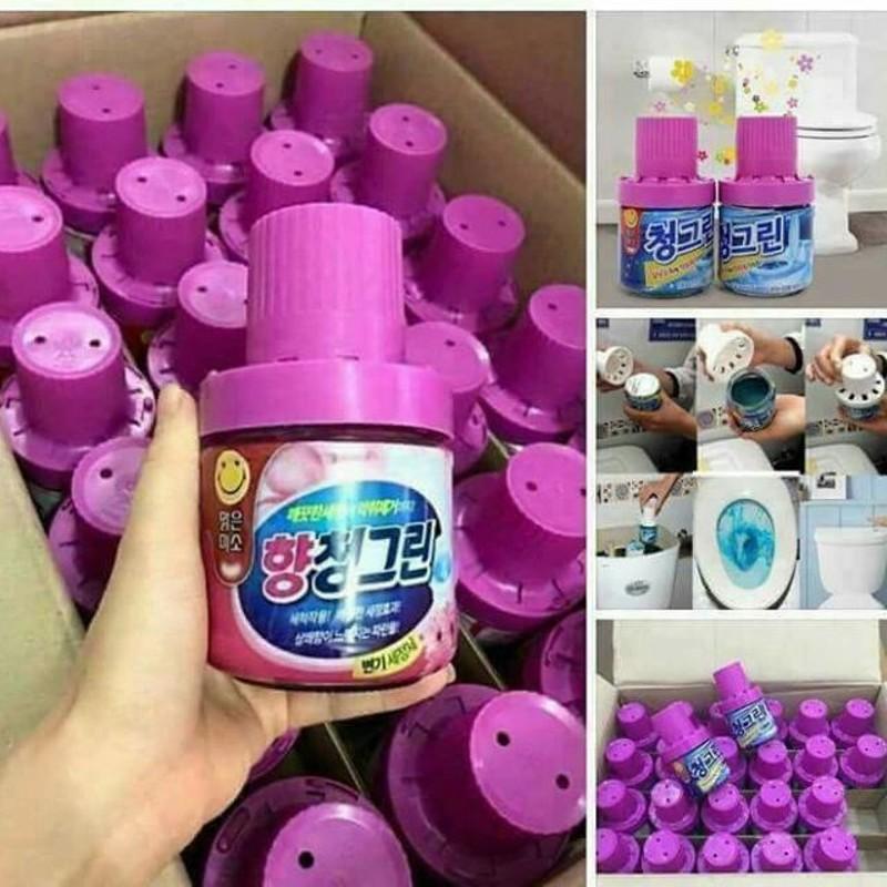 Cốc thả bồn cầu khử mùi, diệt khuẩn Hàn Quốc hương hoa thơm ngát 450ml - nắp hồng