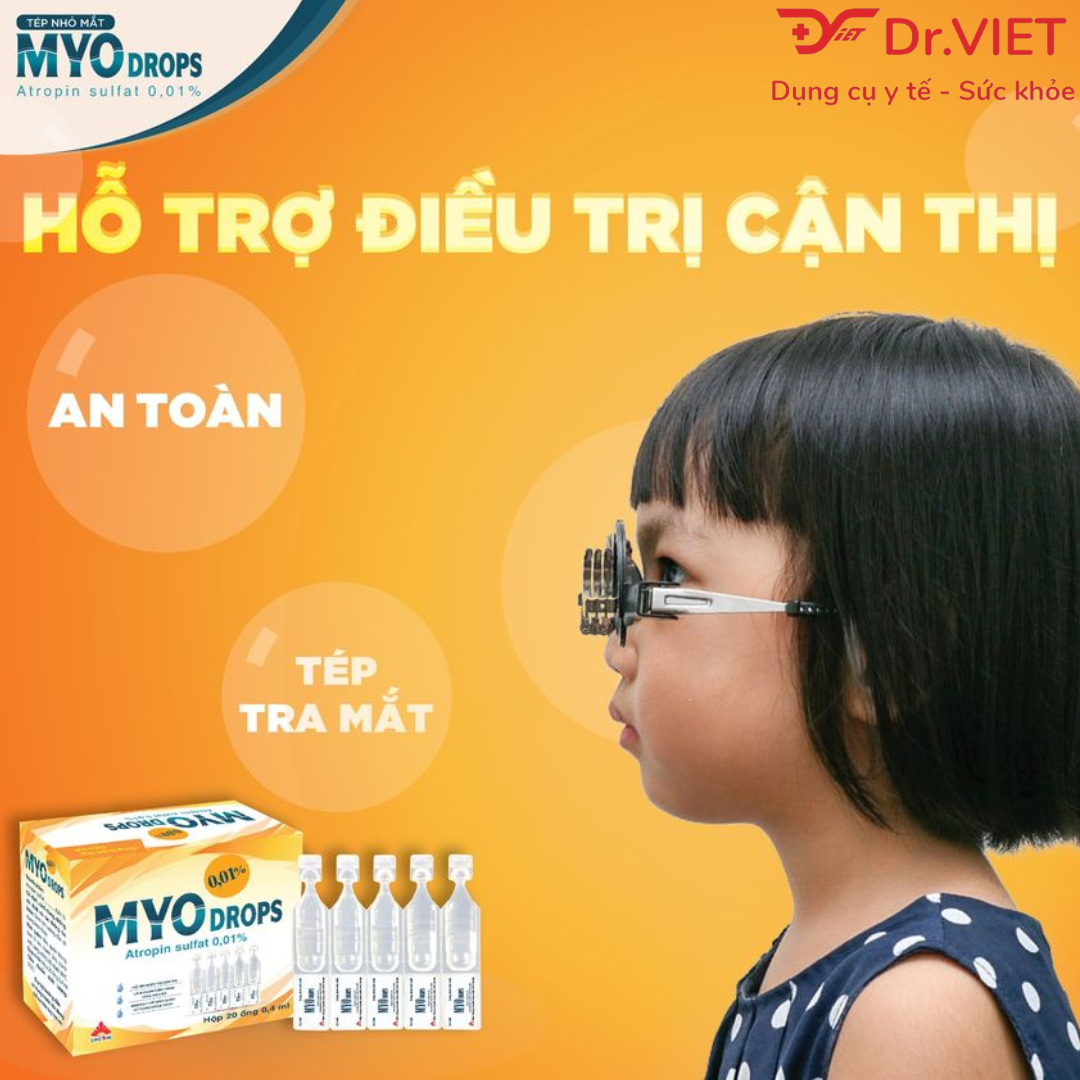 Dung dịch nhỏ mắt nhân tạo MYOdrops Chính hãng- Hỗ trợ giảm cận thị, Làm chậm tăng độ cận-Sử dụng hàng ngày, không chất bảo quản