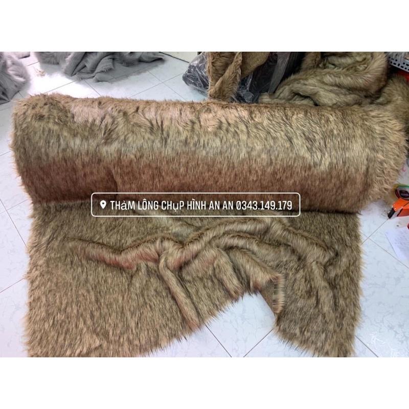 Thảm lông chụp ảnh - trải bàn trang điểm Nâu chuột dài