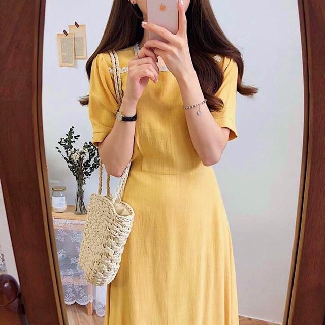 Đầm Suông Dài Viền Ren Nhiều Màu