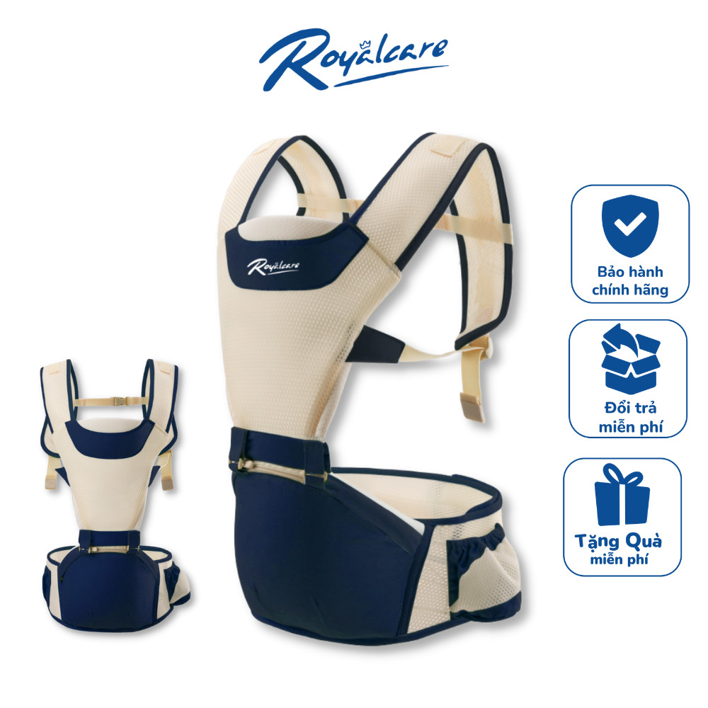 Địu ngồi trẻ em 4 tư thế lưới siêu thoáng Air mesh siêu thoáng Royalcare - 906 - cho bé 3 tháng tới 36 tháng
