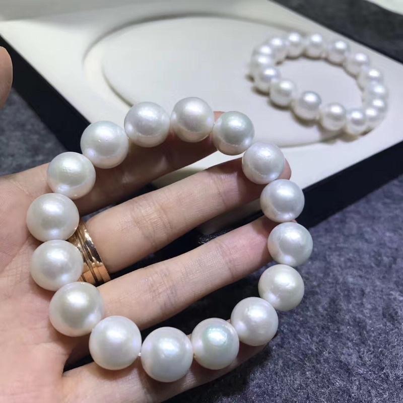 Vòng Tay Ngọc Trai Hạt To 12 Ly Màu Trắng, Lắc Tay Ngọc Trai Nước Ngọt - Trường Thịnh Ngọc Trai