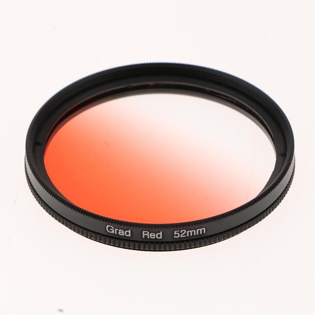 52mm Graduated Gradient Neutral Density Color Filter Kit - Grey Blue Purple Red Green Filters Set