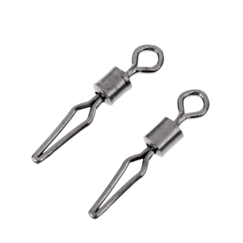 50 Pieces Swivel with Side Line Clip Fishing Tackle Fishhooks Fishing Connector Fishing Swivels with Snap