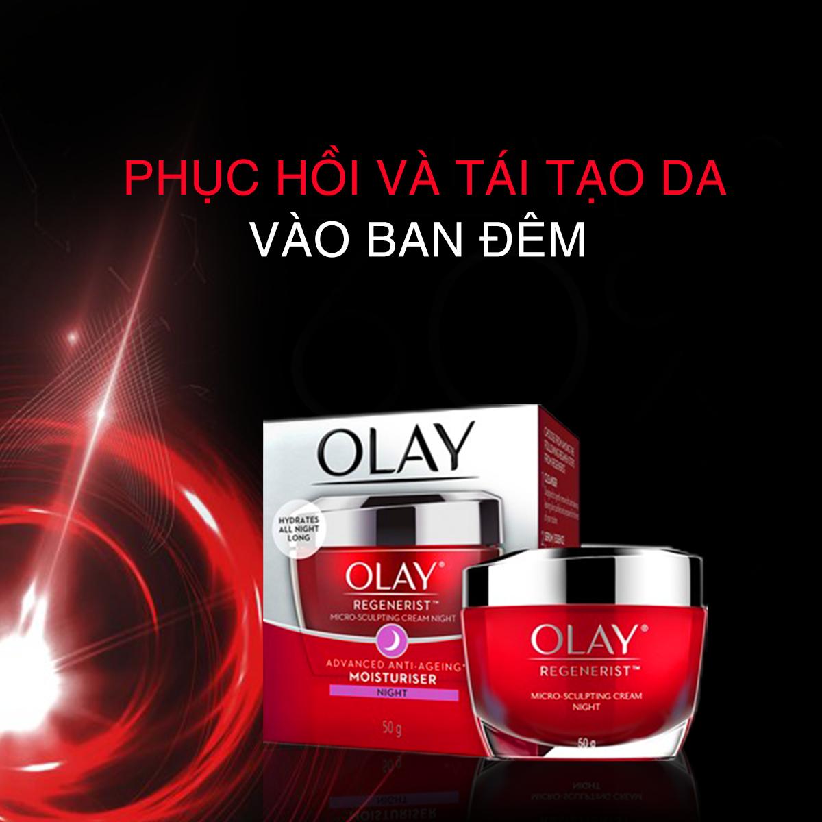 Combo Kem Dưỡng OLAY REGENERIST Đỏ Ban Ngày và Ban Đêm 50G