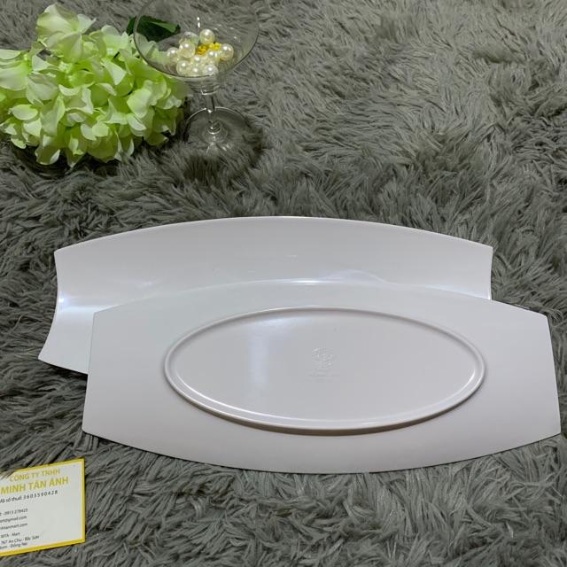 Đĩa oval màu trắng DOV29