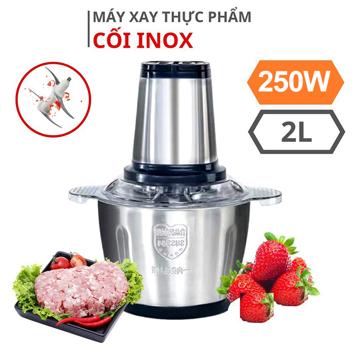 Máy Xay Thực Phẩm Đa Năng 250W Cối INOX 304, Dung Tích 2.0L